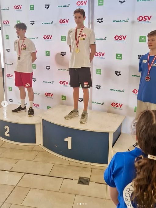 Hallenmeisterschaften Graz_Gold über 400 m Freistil und 400 m Lagen für Tim Neuwirth, AK 16, vom SVS-Schwimmen, 7.3.2025
