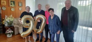 Marlies Karal 90. Geburtstag, Karin Ofner (Sportunion Burgenland, Erich Maglock, Jubilarin Marlies Karal, Ursula Manhart und Mag. Erich Neulinger), Foto Lena Sebauer MA