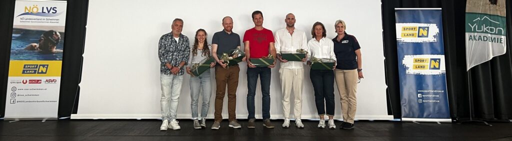 Die Referenten vom Kurs "Schwimm-Intensiv" in Mautern beim 1. Netzwerktreffen der NÖ Schwimm Kids am 10.5.2025, FC NÖLVS