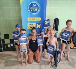 Schwimmkursabschluss der NÖ Schwimm Kids im Hallenbad Scheibbs, Gruppe, 1, am 4. Juli 2025, FC NÖLVS