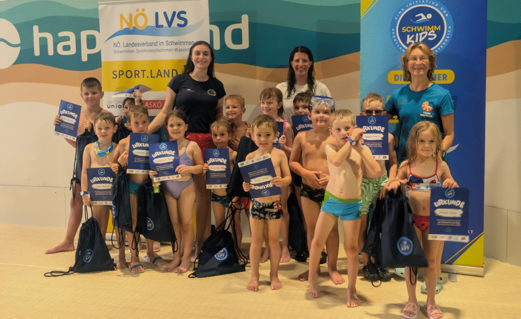 Schwimmkursabschluss der NÖ Schwimm Kids vom 21.-25.7.2025 im Happyland Klosterneuburg4, Foto NÖLVS