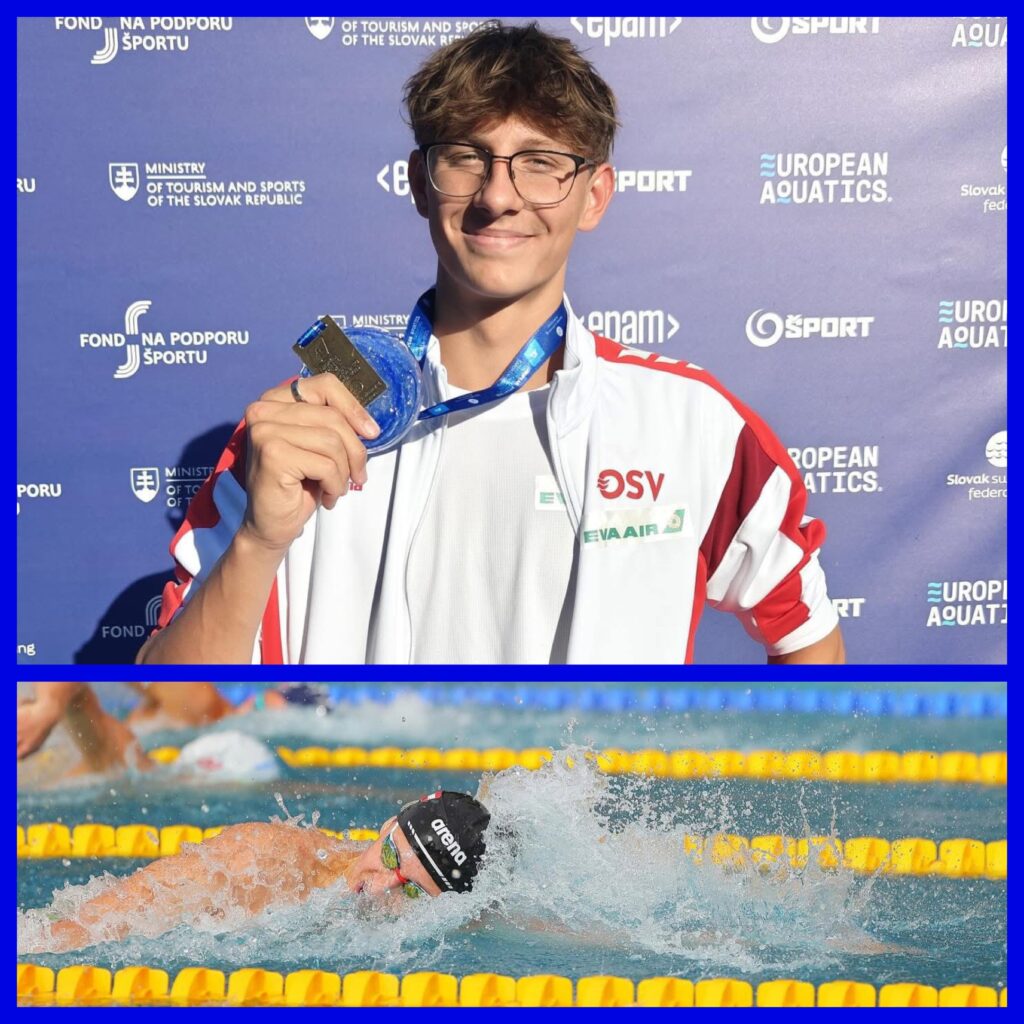 Christian Giefing vom Athletik Schwimmverein Stockerau, der 17-Jährige sicherte sich mit einer österreichischen Rekordzeit den Junioren-Europameistertitel über die 200 Meter Freistil in Samorin. Bild: zvg