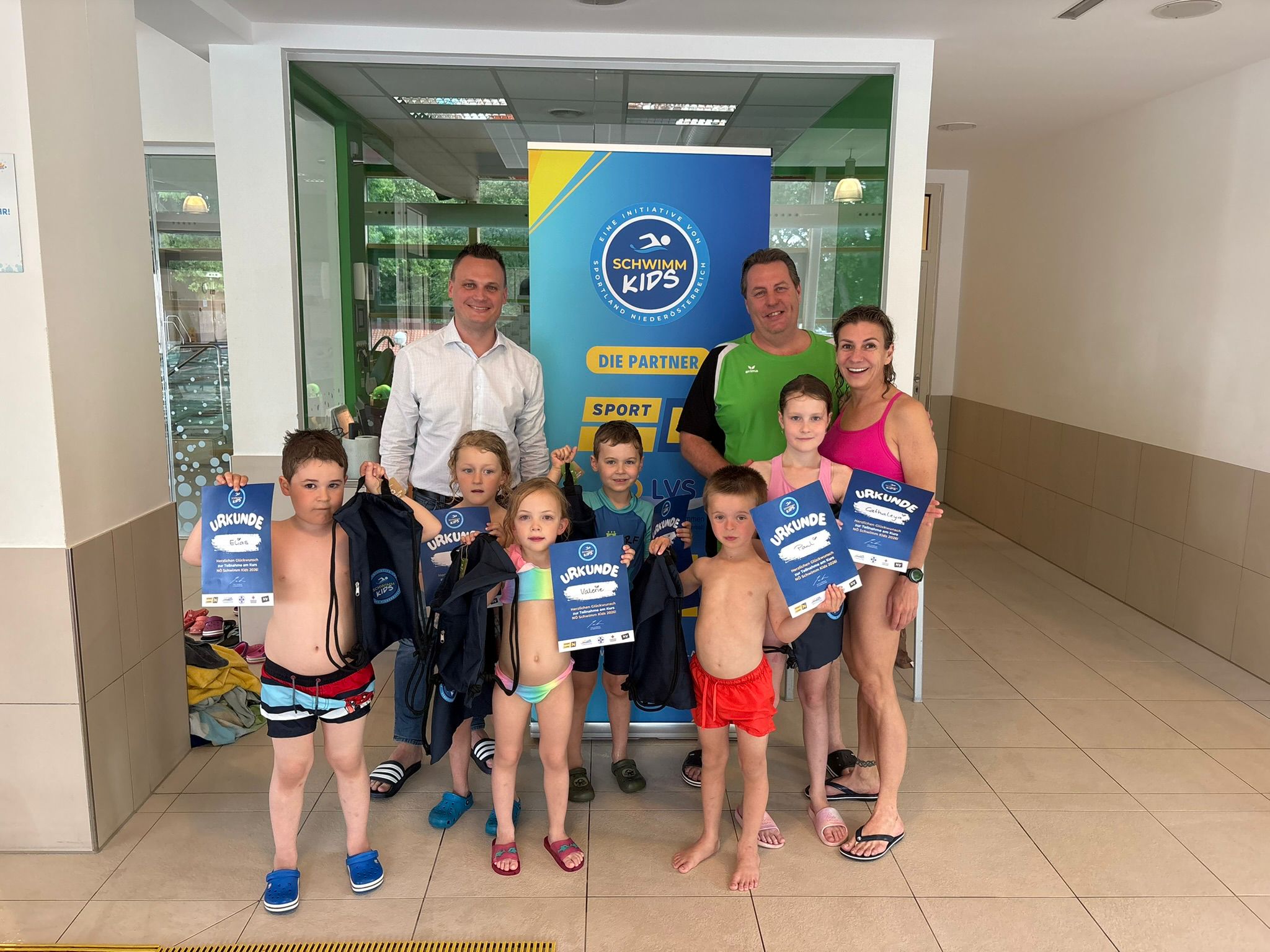 Schwimmkursabschluss der NÖ Schwimm Kids im Donausplash Tulln – Gruppe 1